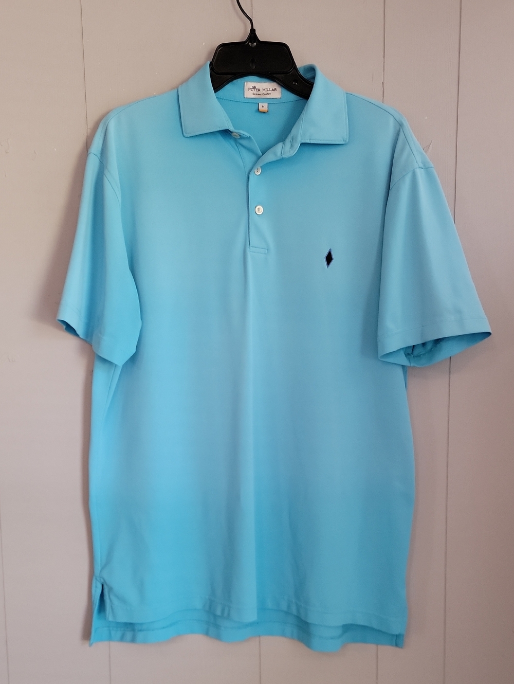 Peter Millar Men's Shirt Medium Blue Polo Short Sleeve